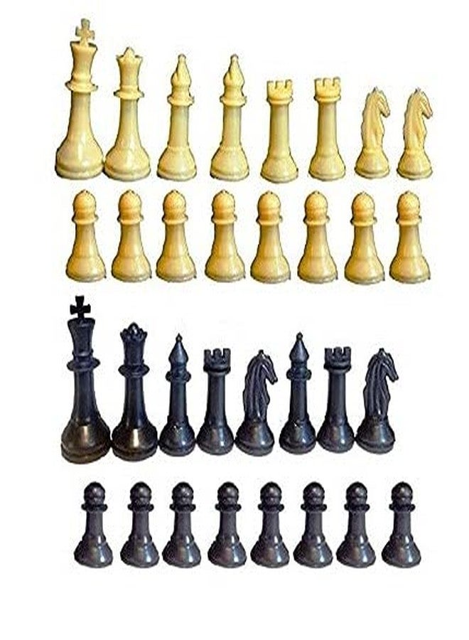TOPTEAM Top Team Chess Coin/Goti Set of 32 Plastic Pieces, Chess Coins, Black & White Colour - Light Weight Plastic Chess goti (Pack of 1) - Image 2
